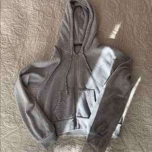 GREY BRANDY MELVILLE ZIP-UP
